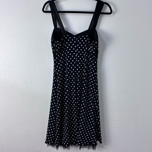 My Michelle Black White Polka Dot Babydoll Dress Y2K Coquette Retro Pinup M - Picture 2 of 12